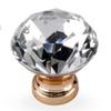 Fábrica de atacado de móveis de moda americana simples puxador de armário de cristal único furo gaveta diamante puxador de ouro
