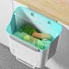 Cubo de basura de pared para cocina, puerta de armario doméstico, contenedor de almacenamiento, residuos de cocina de gran capacidad plegable, papelera no perforada