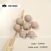 Cuentas Redondas de Madera en Forma de Espiral con Agujeros Grandes, Cuentas de Madera Sueltas, Accesorios de Cuentas de Madera Hechos a Mano, Materiales para Ensartar Cuentas con Agujeros Rectos