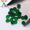 Wuzhou artificial gema vidro base plana vidro verde semi-acabado pedra nua atacado pode ser incrustado com vários acessórios