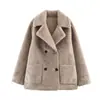 Fabricante Mayorista de Ropa Femenina Transfronteriza 2025 Aliexpress Moda Casual de Venta Caliente Chaqueta Cálida Reversible de Imitación de Lana de Cordero