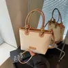 Bolso Satchel Tipo Cubo de Color Contrastante de Moda para Mujer Verano 2025 Nuevo Estilo Ligero Estilo Extranjero Satchel Bolso de Hombro Cruzado