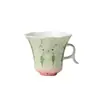 Taza de té estilo chino Irohikiri creativa con temática de gato y estampado de sandía, perfecta para disfrutar del té, con exquisitos diseños pintados a mano