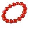 Pulsera de Ágata Roja Femenina Masculina Calcedonia Roja Cuentas de Jade Pulsera de Cuentas de Jade Pulsera de Cristal Rojo