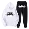Sudadera con Estampado de Patrón de Prisión Demoníaca Clint419 Europeo y Americano Conjunto de Forro Polar para Hombre Venta al por Mayor Suelto Estilo Nuevo
