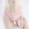 Yezi Mei Roupa Íntima Sexy, Cueca Tanga Sexy Masculina Ultra Fina de Renda Transparente com Aberturas Baixa na Cintura T-Back