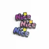 Ding Yi Graffiti Placa de Letra Inglesa Wow Brillante Luna Fría Galvanizado Agujero Pasante Acrílico DIY Accesorios para Cadena de Teléfono