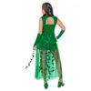Disfraz de Halloween Hiedra Venenosa Conjunto de Vestido Verde Vestido de Hada Disfraz de Personaje para Actuación Atuendo de Cosplay de Hiedra Venenosa