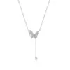 Collar Súper Hada Perla Mariposa Full Diamante Lujo Ligero Diseño de Nicho Colgante de Borla Versátil Exquisito Accesorio de Cadena para Clavícula