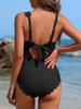 2025 Amazon Transfronterizo Nuevo Bikini Traje de Baño Entero Aliexpress Color Sólido Oblicuo Un Hombro Traje de Baño Conservador
