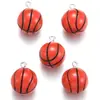 Colgante de resina de simulación estéreo de fútbol baloncesto voleibol pulsera de pelota deportiva llavero colgante W403
