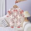 Roupas de bebê estilo chinês estilo bebê menina arco frontal roupas de uma peça do bebê primavera e outono roupas de bebê recém-nascido