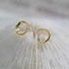 Aretes de Botón Simples Versátiles Elegantes de Luna Creciente con Pequeños Diamantes con Incrustaciones de Plata S925 Chapada con un Sentido del Diseño Joyería para la Oreja Estilo Ins Regalo