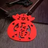 Etiqueta Colgante de Madera Hueca con Texto de Bendición Ovalada Roja Grande Paz y Auspicioso Viruta de Madera Colgante de Joyería Personalizado D Accesorios de Bricolaje