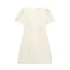 Venta Caliente Transfronteriza Aliexpress Nueva Colección Primavera 2026 Vestido de Mujer Color Sólido Manga Corta Bolsillo Plisado 9747777