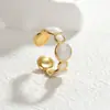 Tiktok popular estilo ins diseño de nicho lujo ligero anillo versátil acero inoxidable moda personalidad anillo abierto versátil