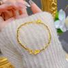 Celebridade da Internet Mesmo Estilo Cor Dourada Flor de Três Pensamentos Didi Pulseira Saltitante Moda Feminina Pulseira de Fio de Ouro Quebrado Joia para Presente de Namorada