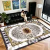 Tapete de chão estilo persa Amazon transfronteiriço, cobertura total de área grande, fácil de manter, tapete de mesa de centro, tapete de cachemira sintética para sala de estar e quarto