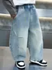 2128 Jeans para Niños Otoño 2026 Nuevo Estilo Coreano Pantalones Curvos de Moda para Niños Primavera y Otoño Pantalones Largos Casuales