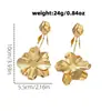 Nuevos pendientes largos de metal con diseño de flor hueca dorada, de lujo ligero de alta gama, transfronterizos, para mujer, joyería de moda y sencilla
