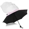 Guarda-chuva Preto Dobrável Manual UV Protetor Solar à Prova de Vento Guarda-sol Dupla Face Guarda-chuva de Publicidade para Presente