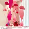 Decoração de Casamento Tira Longa Caractere Xi Flor Puxada Decoração Suspensa Arranjo do Quarto de Casamento Quadrado Masculino e Feminino Teto de Fundo de Casa Nova Pingente Suspense