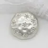 Botões de Strass Florais Redondos Irregulares para Atacado Botões Metálicos para Tops Femininos Jaquetas de Terno Suéteres Botões Decorativos