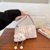 Bolso nuevo estilo coreano con pliegues en forma de nube, con un dulce estampado de estrellas y rayas, un bolso de hombro casual para uso diario y un bolso cruzado