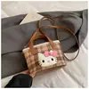 Bolsa Infantil 2026 Nuevo Estilo Coreano Cuadros Bordado de Gato Bolso de Mano Bolso Cruzado Padre-Hijo para Niñas Bolsita de Labial Venta al por Mayor