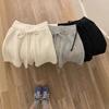 Pantalones Cortos de Punto Holgados de Pierna Ancha de Cintura Alta para Mujer para Otoño e Invierno con Cintura Elástica Silueta en A Pantalones Casuales de Cinco Puntos con Pantalones de Bota