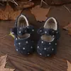 Zapatos de Princesa de Peluche Cálidos Estilo Coreano para Niñas con Puntos 2026 Nuevo Invierno para Bebé Niña Suela Suave Versátiles Mary Jane de Algodón