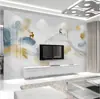 Papel tapiz de pared de fondo de TV simple y hermoso, mural decorativo de tela de pared con marmoleado de pluma blanca de jazz moderno