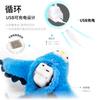 Juguete para perro y gato con vibración y voz de gato, recargable por USB, con forma de gorrión y pájaro azul.