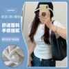 Nova Camiseta Feminina de Algodão Bambu Tencel Malha 2*2 Ombro Normal Manga Curta Toque Gelado Gola Redonda Modelagem Justa Valoriza a Cintura Manga Curta