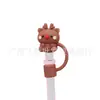 Navidad Nueva Transfronteriza Cubierta de Paja de 8 mm Reno Goma Suave Caja de Regalo de Navidad Tapón de Paja de Dibujos Animados Tapa Antipolvo Cubierta Antipolvo