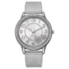 Reloj Transfronterizo con Diseño de Corazón Digital, Correa de Acero Aleado Incrustada con Diamantes, Reloj de Cuarzo para Mujer