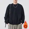 Moletom Patchwork Simples para Homens, Manga Longa, Estilo Primavera e Outono, Nova Marca Tendência 2026, Corte Solto, Tamanho Grande, Casual, High-End, Roupa com Gola Redonda