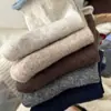 Calcetines Grises para Mujer, Calcetines de Algodón Puro de Media Pantorrilla para Otoño e Invierno, Calcetines Largos de Lana Gruesa Cálidos Estilo Japonés, Calcetines Holgados con Borde Enrollado para Invierno