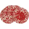 Amazon Estilo de Feriado Natalino Jogo Americano Redondo Decoração de Atmosfera de Restaurante Jogo Americano de Mesa Jogo Americano de Linho Estampado com Isolamento Térmico Utensílios de Mesa Ocidentais