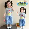 Conjunto de Verão Branca de Neve para Meninas, Manga Curta, Estilo Fino, Novo Estilo 2026, Conjunto de Duas Peças Casual e Estiloso para Bebês Meninas