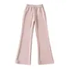 Pantalones Acampanados Sueltos de Moda para Mujer, Otoño e Invierno, Forrados de Felpa, Engrosados, Cintura Alta Elástica, Pierna Ancha, Alargan las Piernas, Pantalones Deportivos Casuales