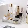 Caja de Almacenamiento Transparente de Acrílico para Cosméticos de Tres Niveles Tipo Escalera Organizador de Almacenamiento de Lujo Ligero Estante de Escritorio para Tocador
