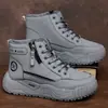 Zapatos de algodón cálidos transfronterizos para hombre, que aumentan la altura, con felpa, botas de nieve con felpa, zapatillas deportivas para hombre tipo "dad shoes" versátiles, botas de trabajo para hombre