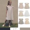 Jinrui 2026 Verano Lou Vestidos para Niñas Manga Corta Algodón Lavado Algodón Tencel Colección 1 de Vestidos Estampados para Niñas