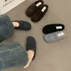 Sapatos Birkenstock de lã cinza estilo retrô floresta para mulheres, calçados de outer wear para outono e inverno, novo modelo slip-on 2026, pantufas de meia com forro de fleece