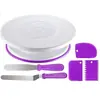 Conjunto de Boleira Giratória Amazon com 6 Peças, Raspador de Chantilly, Espátula e Ferramentas de Confeitar para Bolos de Aniversário