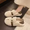 Chinelos Peludos Planos da Moda para Mulheres, Celebridade da Internet para Ir ao Trabalho, Novos Sapatos de Algodão com Solado Macio e Bico Fechado de Alta Qualidade para Outono/Inverno de 2026