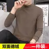 Camiseta de manga larga con cuello semi-alto para hombre de terciopelo alemán para otoño e invierno, venta al por mayor, estilo coreano ajustado, para jóvenes y adultos de mediana edad, camiseta interior, ropa de otoño
