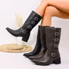 Botas estilo Martin para mujer, nuevo modelo otoño 2026, tacón bajo, tacón grueso, con hebilla de cinturón, botas de moda cómodas y versátiles para mujer