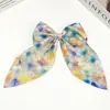 Estilo pastoral estilo floresta estampa floral degradê laço cauda de andorinha DIY manual acessórios de cabelo roupas de boneca bolsas acessórios de decoração para roupas